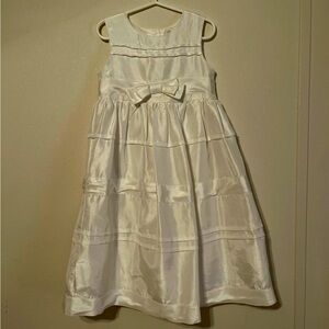 Cherokee white Formal Kids Dress with Bow